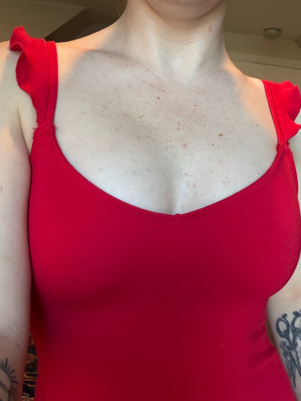 Forever 21 Red Sleeveless Ruffle-strap Bodycon Mini Dress - Picture 3 of 3